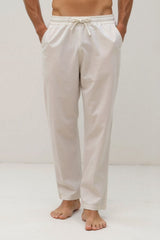 Diego | Pantalones Hombre Algodón-Lino Tiro Ajustable