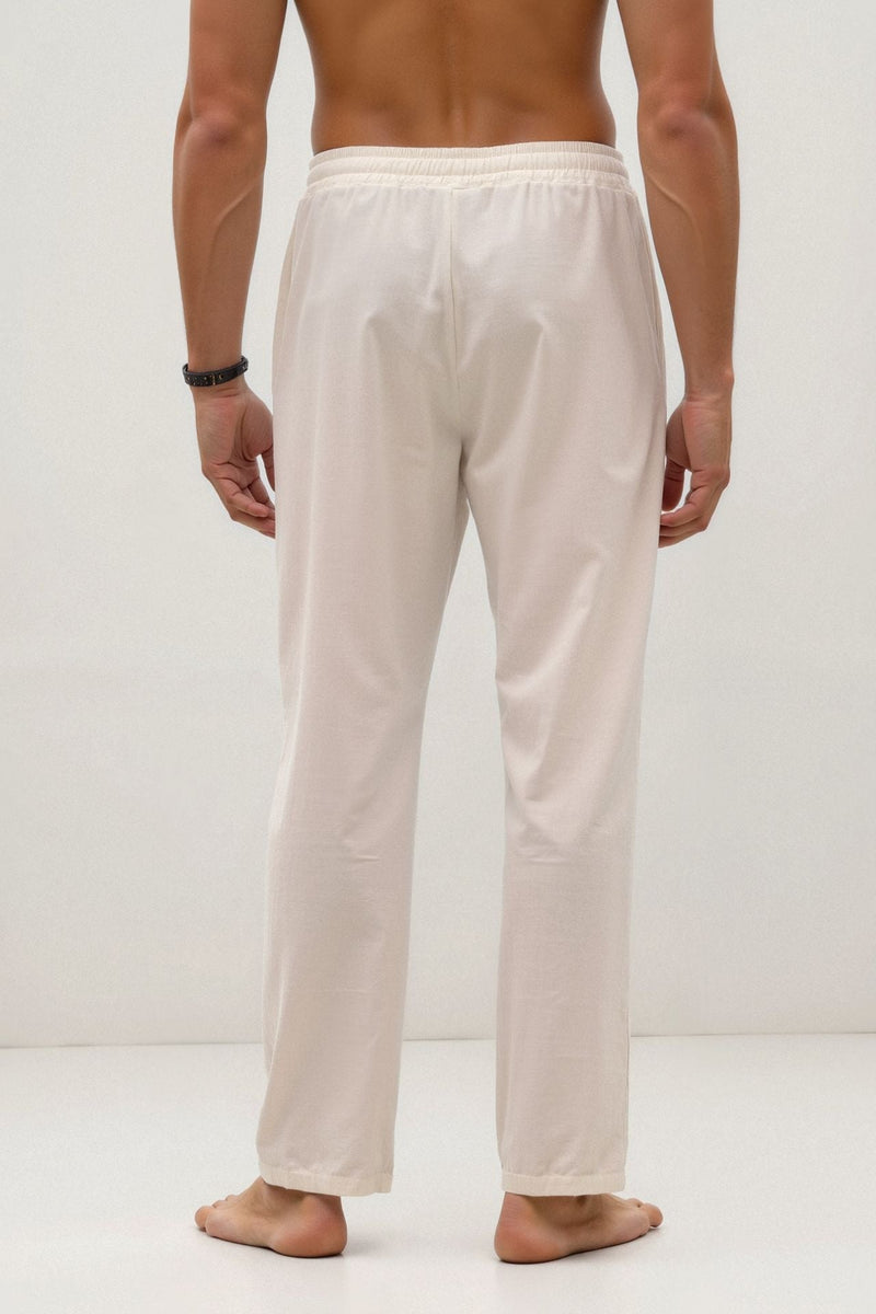 Diego | Pantalones Hombre Algodón-Lino Tiro Ajustable