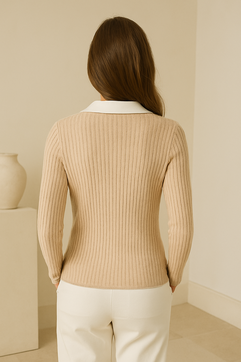 Sophia | Suéter Polo Slim de Lana