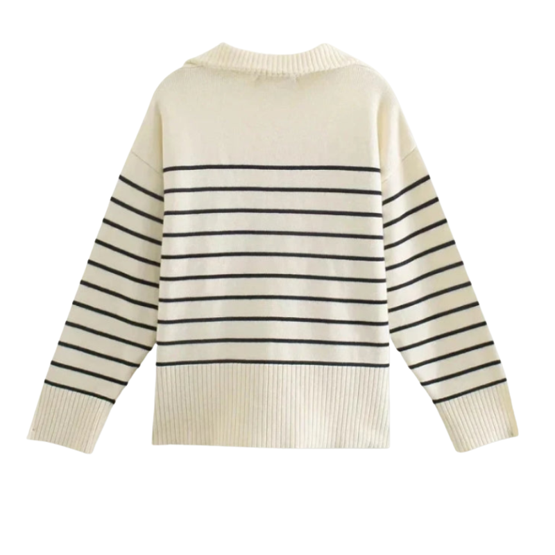 Ariadna | Suéter de Rayas Cremallera