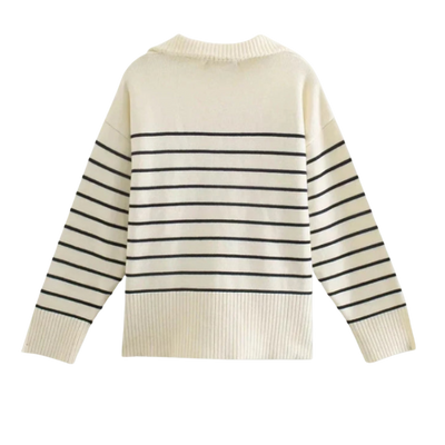 Ariadna | Suéter de Rayas Cremallera