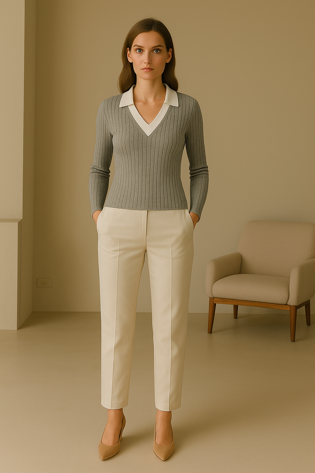 Megan | Suéter con Cuello Camisero